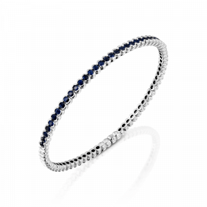 Sapphire Jewelry: Sapphire Half Set Tennis Bangle - 0.07 BR1364.1.21.28