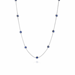 תכשיטים בשיבוץ ספירים כחולים: שרשרת כוסות ספירים - 0.22 CH1082.1.20.28
