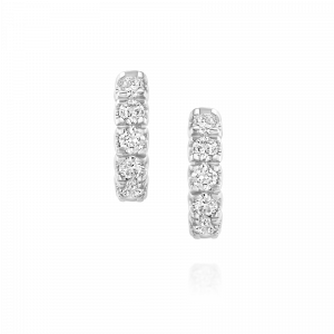 עגילים לאישה: עגילי חישוק חצי יהלומים - 1.7 ס"מ EA1100.1.18.01
