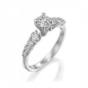 מתחתנים: טבעת אירוסין יהלומים מדורגים - 0.9 קראט RI0043.1.16.01