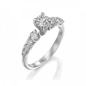 טבעות אירוסין: טבעת אירוסין יהלומים מדורגים - 0.9 קראט RI0043.1.16.01