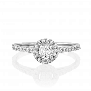 מתחתנים: טבעת אירוסין יהלומים שיבוץ היילו - 0.5 קראט RI0053.1.10.01