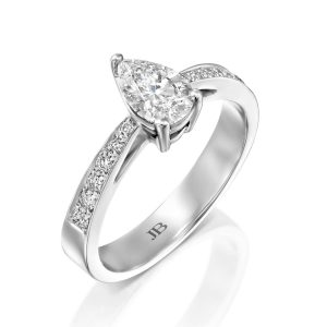 טבעות לאישה: טבעת אירוסין יהלום בחיתוך טיפה - 0.85 קראט RI0083.1.15.01