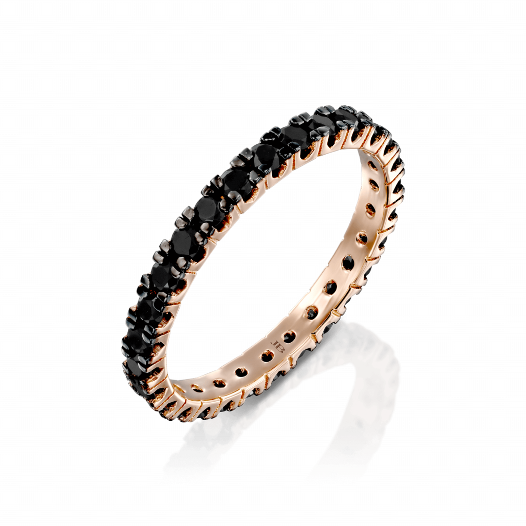 טבעת איטרניטי יהלומים שחורים - 0.033