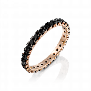 טבעות זהב: טבעת איטרניטי יהלומים שחורים - 0.033 RI1006.5.16.02