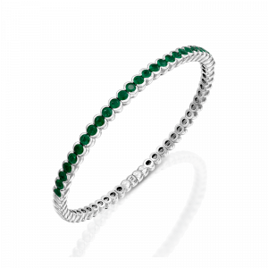 Gemstone Bracelets: Emerald Half Tennis Bangle BR1365.1.22.27