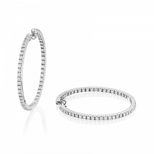Passover Sale: Hoop Diamonds Earrings - 4 Cm EA1006.1.19.01