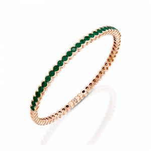 Gemstone Bracelets: Emerald Half Tennis Bangle BR1365.5.22.27