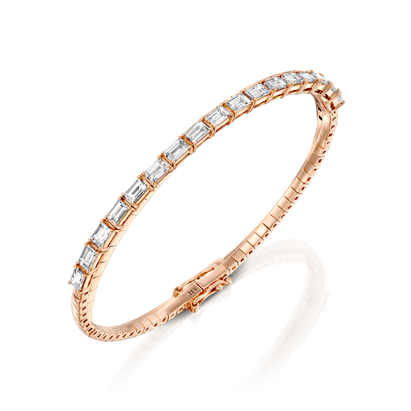 Sunset Ombre Tennis Baguette Bracelet in White Gold - 6mm – Drip Project