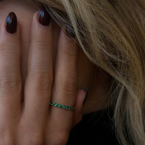 Gemstone Rings: Emerald Eternity Ring - 0.035 RI1702.5.18.27