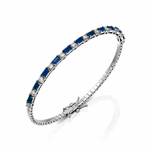 Women's Bracelets: Diamond Sapphire Bangle BR1246.1.22.09