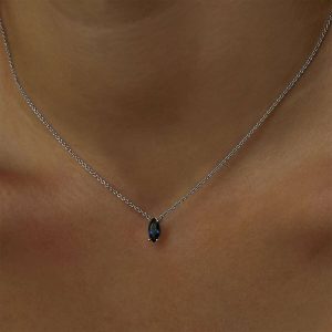 Gold Necklaces: Jordan Blue Sapphire Necklace PE0388.1.13.28
