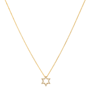 Gold Necklaces: Open Star Of David Diamond Necklace PE2010.0.03.01