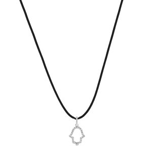 Judaica Pendants: Diamonds Hamsa Pendant - 1.5 CM PE2202.1.03.01