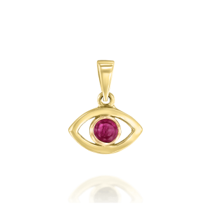Judaica Pendants: Ruby Eye Pendant - 1 CM PE3650.0.07.26