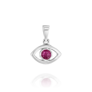 Judaica Pendants: Ruby Eye Pendant - 1 CM PE3650.1.05.26