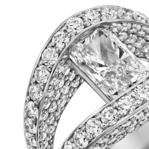 18K Gold Jewelry: 2 CT Emerald Cut Diamond Ring RI6041.1.30.01