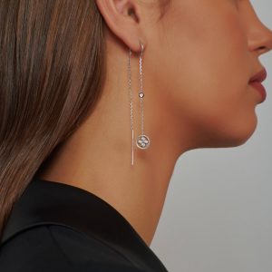 Drop Earrings: Diamond Flowers Drop Earrings EA2301.1.05.01