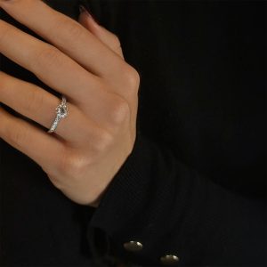 JB: טבעת אירוסין יהלומים שינה חצי משובצת - 1.3 קראט RI0035.1.18.01