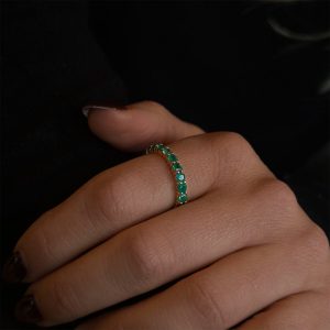 Emerald-Jewelry: Emerald Eternity Ring - 0.10 RI1704.5.20.27