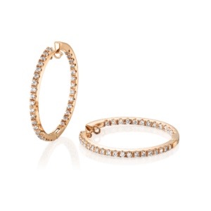 Women's Earrings: 2.5 Cm Diamond Hoop Earrings EA1011.5.20.01