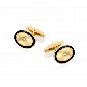 Gifts for the Groom: Compass Rose Gold And Diamond Cufflinks 47181SW0000102