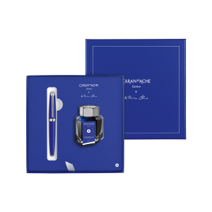 מתנות לגבר: Léman Klein Blue Fountain Pen And Inkwell Set 4799-648