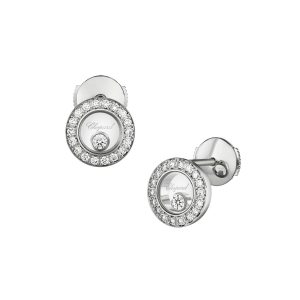 תכשיטי יהלומים לאישה: Happy Diamonds Icons Round Earrings 83A017-1201
