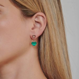 Diamond Earrings: Happy Hearts Malachite Earrings 83A082-5102