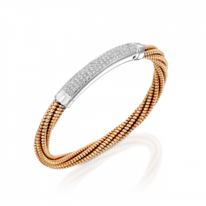 Gold Bracelets: Diamond Motif Cable Bracelet B11-779P