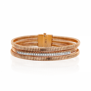 Gold Bracelets: Diamond Motif Cable Bracelet B11-854VP