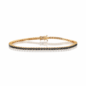 Men's Gold Jewelry: Black Diamonds Tennis Bracelet - 0.04 BR0001.5.24.02