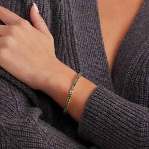 Gold Bracelets: Emerald Tennis Bracelet - 0.06 BR0035.5.26.27