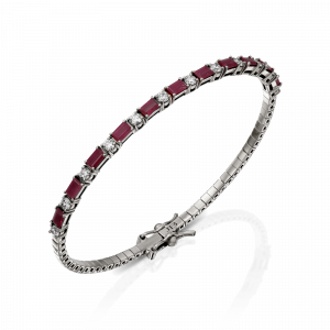 Gemstone Bracelets: Diamond Ruby Bangle BR1246.1.22.07