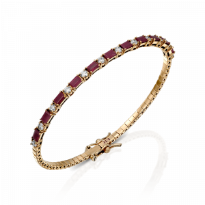 Gemstone Bracelets: Diamond Ruby Bangle BR1246.5.22.07