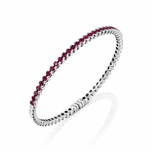 Gemstone Bracelets: Ruby Half Tennis Bangle BR1365.1.25.26