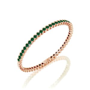Gold Bracelets: Emerald Half Tennis Bangle - 0.13 BR1366.5.24.27