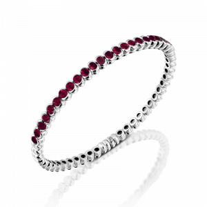 Gemstone Bracelets: Ruby Half Tennis Bangle BR1367.1.26.26