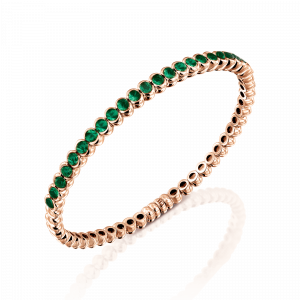 Gold Bracelets: Emeralds Half Tennis Bangle BR1367.5.24.27
