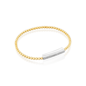 Gold Bracelets: Diamond motif Gold Spring Bracelet BR1647.7.07.01