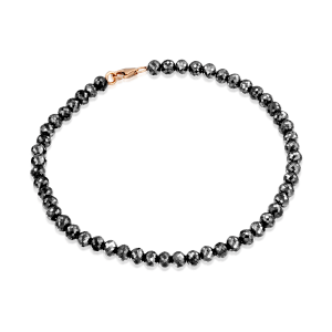Gold Bracelets: 5-5.5 Mm Black Diamond Bracelet BR1704.5.45.02
