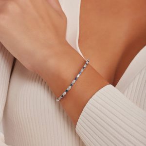 Gemstone Bracelets: Blue Sapphires & Marquise Diamonds Bangle BR6021.1.19.09