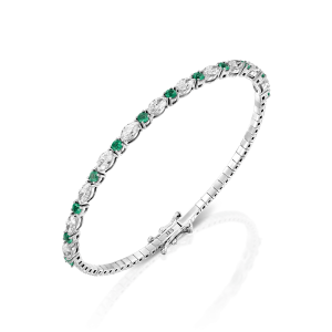 Gemstone Bracelets: Emeralds & Marquise Diamonds Bangle BR6021.1.21.08