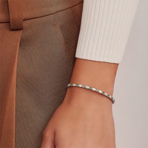 Gemstone Bracelets: Emeralds & Marquise Diamonds Bangle BR6021.1.21.08