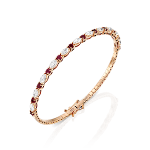Gemstone Bracelets: Rubies & Marquise Diamonds Bangle BR6021.5.22.07