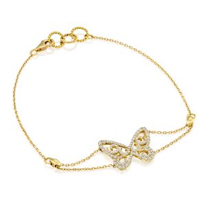Outlet Bracelets: Butterfly Diamond Link Bracelet BR8017.0.17.01