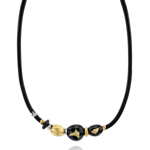 Men's Gold Jewelry: C2122 Onyx Necklace C2122ONEX