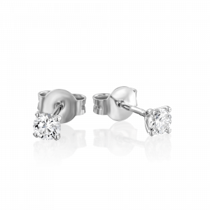 עגילי יהלום: עגילי יהלום סטאד - 0.20 EA0005.1.09.01
