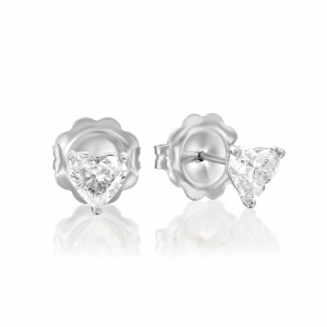 Solitaire Diamond Earrings: Diamond Heart Stud Earrings - 0.8 Carat EA0050.1.19.01