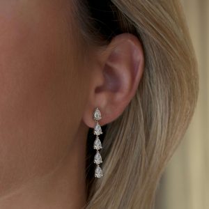 Drop Earrings: 5 Pear Cut Diamond Earrings EA0832.1.25.01
